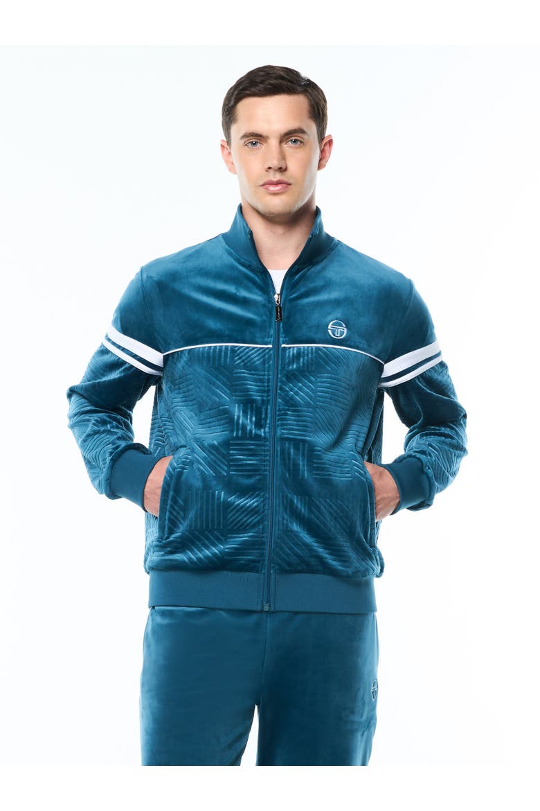 Debossed Orion Velour Track Jacket, Main, color, LEGION BLUE