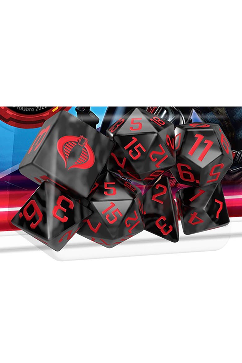 G.I. Joe Roleplaying Game Cobra Dice Set 8 Piece, Alternate, color, Black
