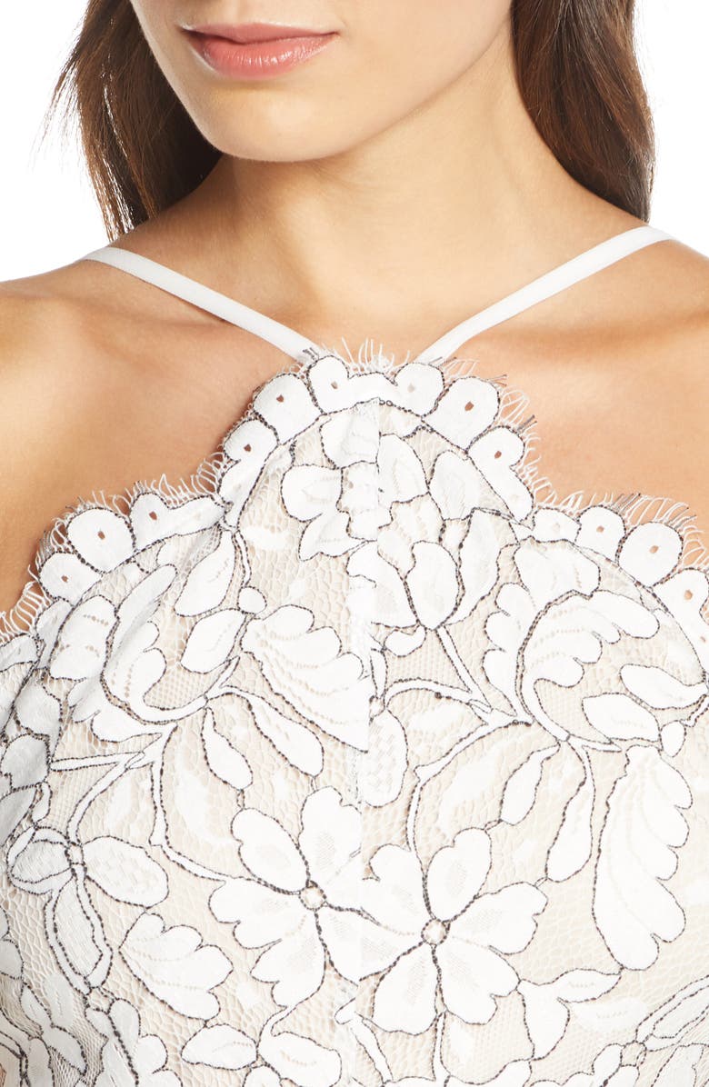 Lulus Delicate Darling Lace Minidress, Alternate, color, Ivory/ Beige