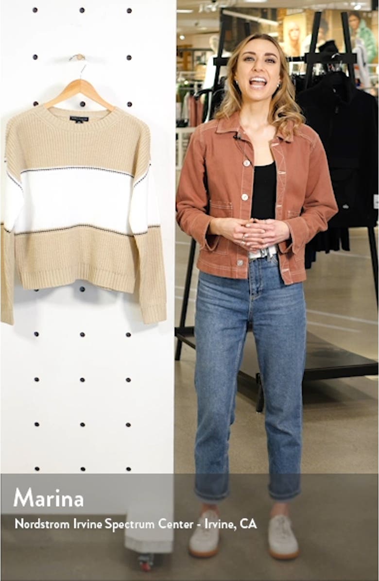 Billie Colorblock Shaker Stitch Sweater, sales video thumbnail