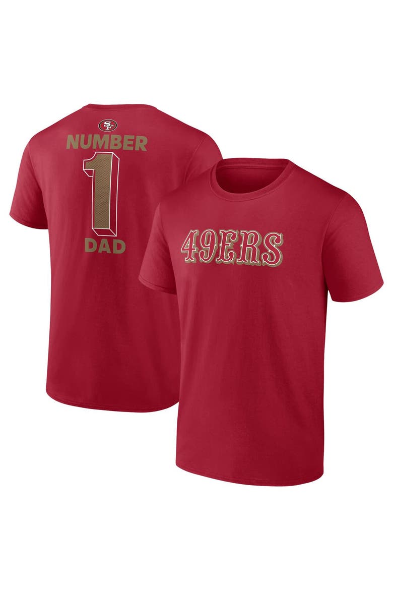 Men's Fanatics  Scarlet San Francisco 49ers Big & Tall Number One Dad T-Shirt, Main, color, Scarlet