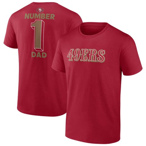 Men's Fanatics  Scarlet San Francisco 49ers Big & Tall Number One Dad T-Shirt