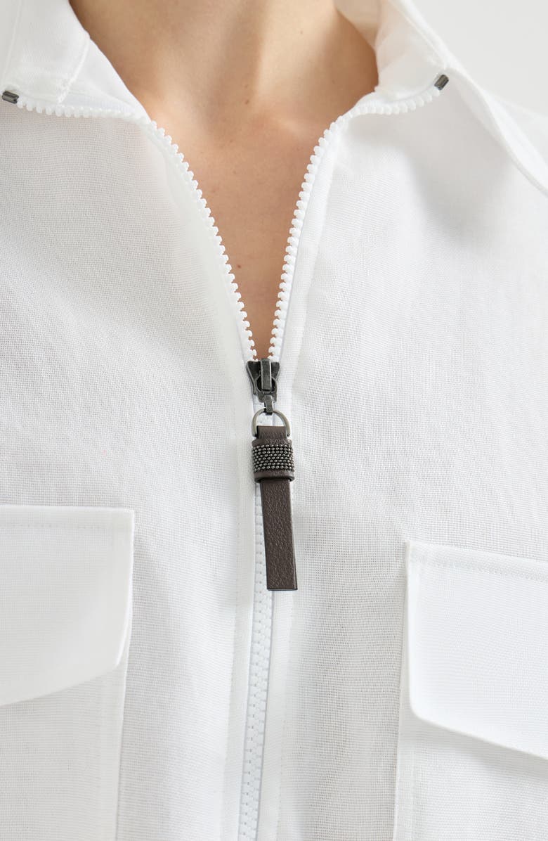 Brunello Cucinelli Cotton outerwear jacket, Alternate, color, White