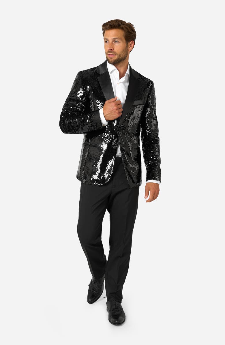 OppoSuits Brilliant Black Sequin Embellished Dinner Jacket, Alternate, color, Black