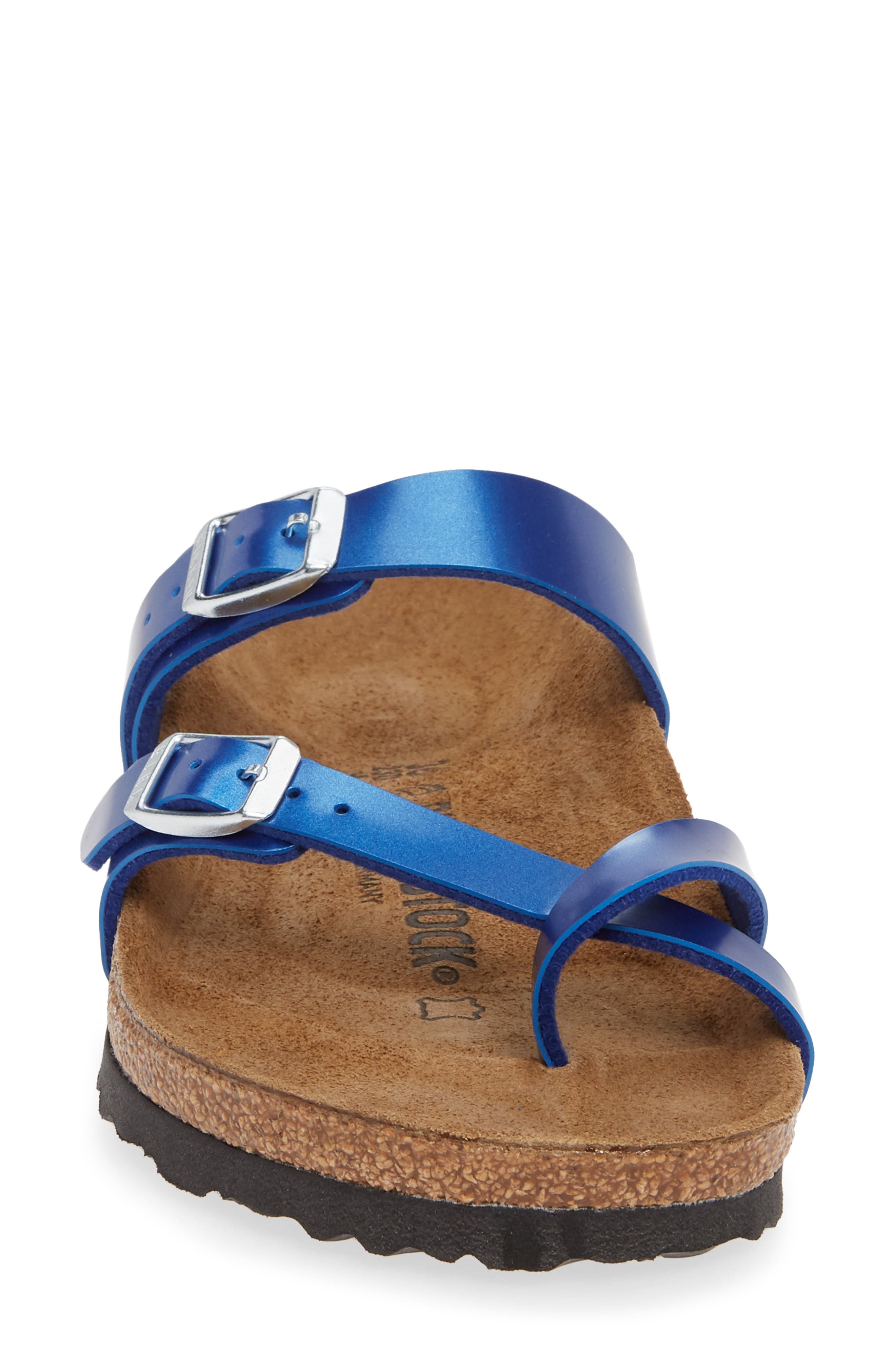 Mayari Slide Sandal, Alternate, color, ELECTRIC METALLIC OCEAN