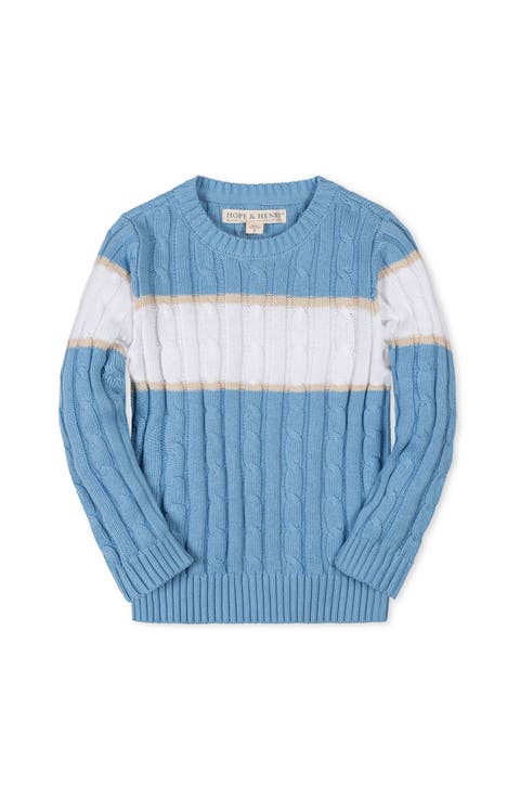 Kids' Organic Cable Crewneck Pullover Sweater (Little Kid and Big Kid)