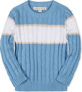 Hope & Henry Kids' Organic Cable Crewneck Pullover Sweater