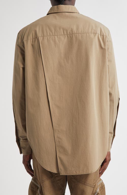 Eckhaus Latta Notebook Solid Cotton Button-up Shirt In Brown