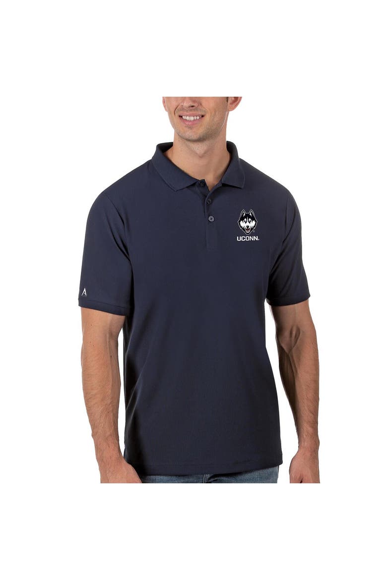 Men's Antigua Navy UConn Huskies Legacy Pique Polo, Alternate, color, Navy