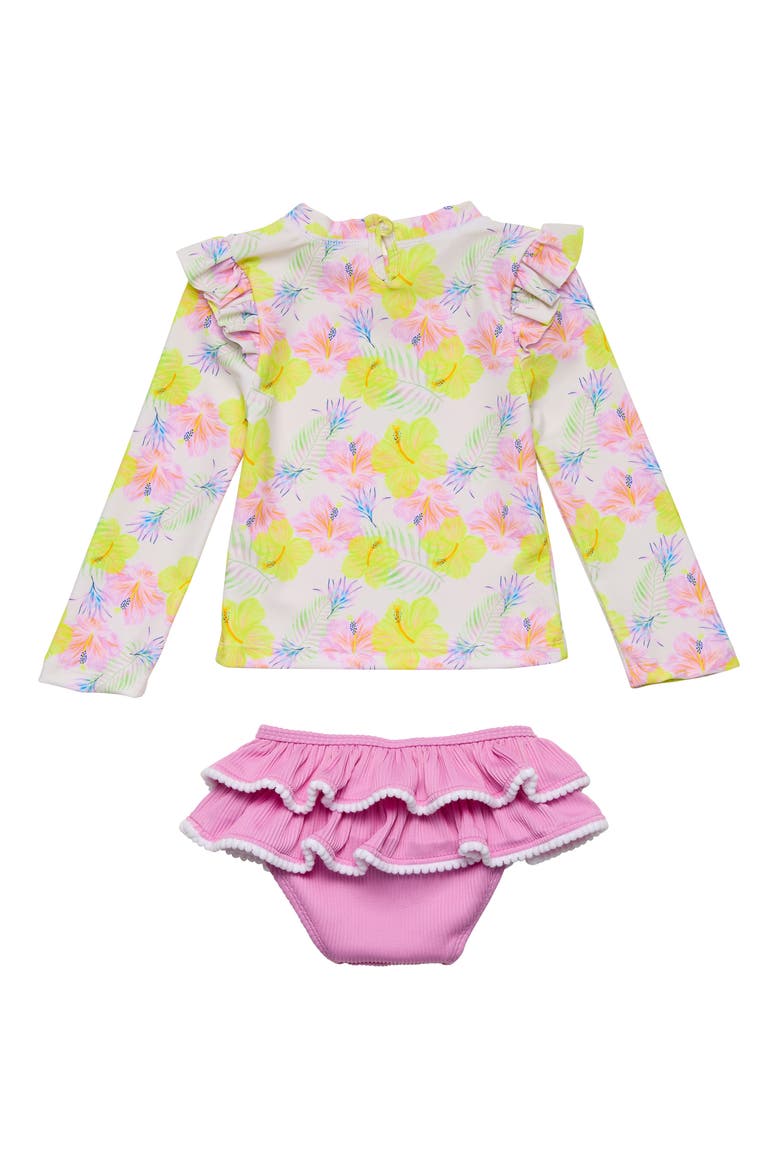 Ruffle Long Sleeve UPF 50+ Two-Piece Swimsuit, Alternate, color, MULTI