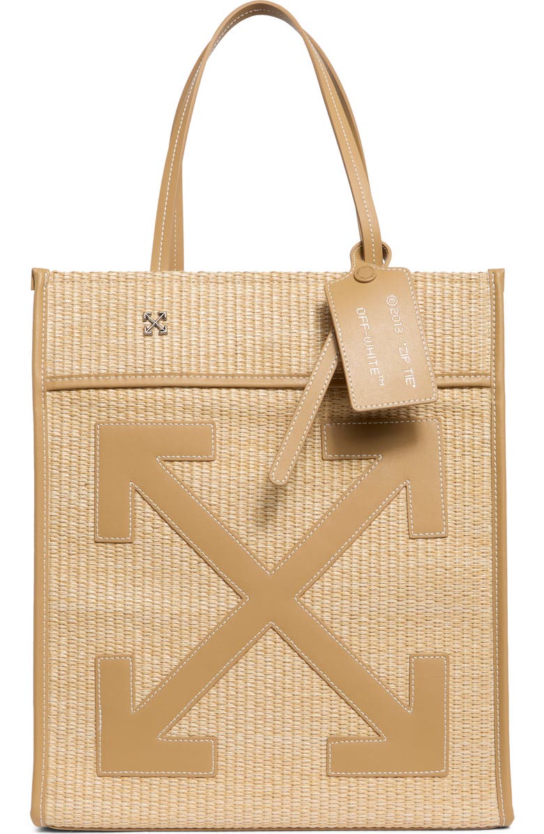 Off-White Large Boxy Tote Bag, Main, color, Natural