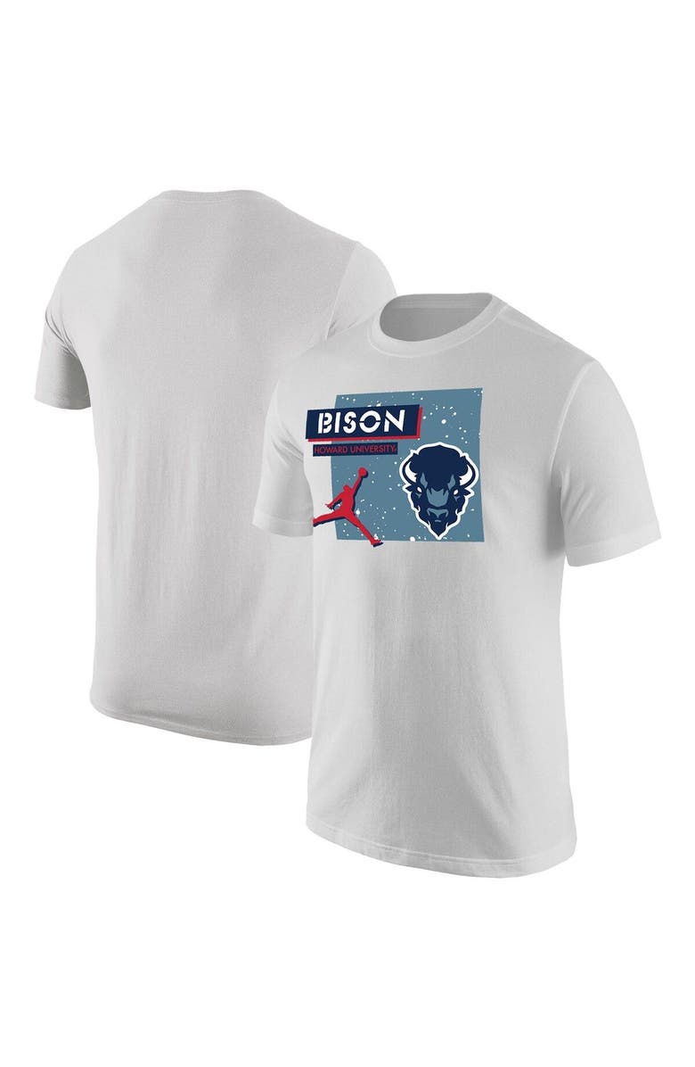 Jordan Brand Men's Jordan Brand White Howard Bison Jumpman Core T-Shirt, Main, color, 