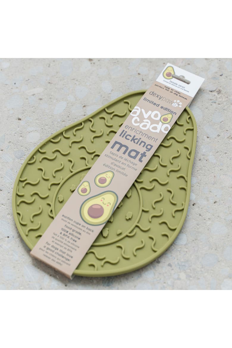 Enrichment Lick Mat, Grooved Dog Feeding Pad, Alternate, color, Green