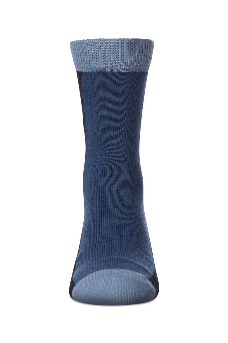 Color-Block Fine-Gauge Crew Sock, Alternate, color, Navy