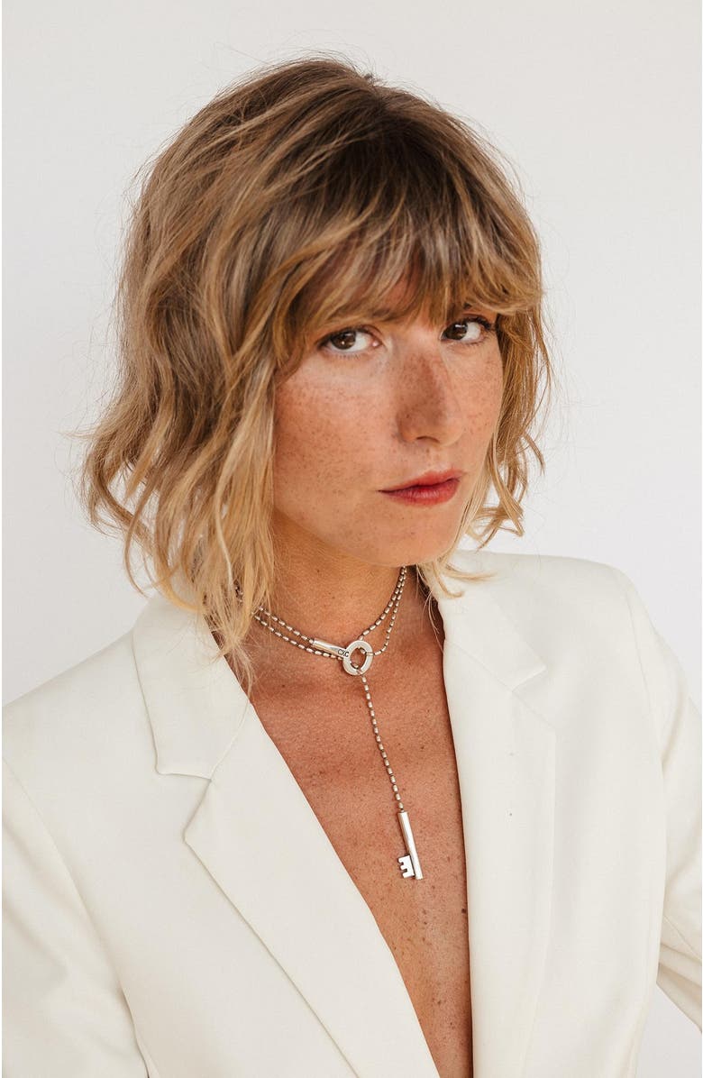 CXC Key Sliding Necklace, Alternate, color, Silver