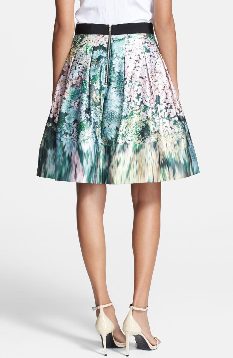 Ted Baker London 'Glitch' Floral Print A-Line Skirt, Alternate, color, 