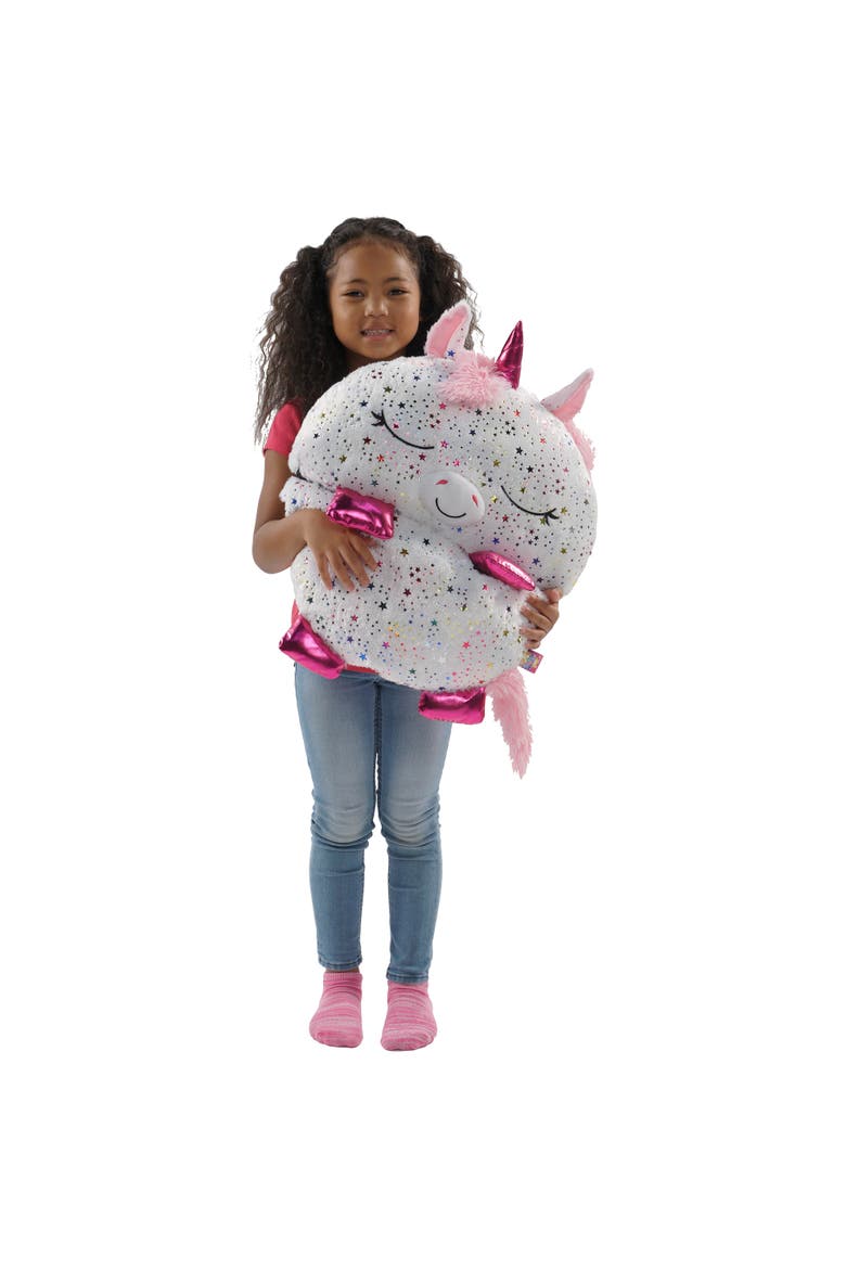 Pillow & Sleepy Sack Large Shimmer Unicorn 7+, Alternate, color, Multicolored