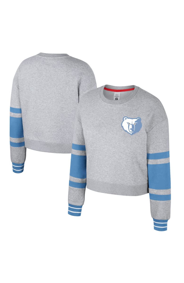 Stadium Essentials Women's Stadium Essentials Heather Gray Memphis Grizzlies 2024/25 City Edition Scrimmage Cropped Pullover Sweatshirt, Alternate, color, 