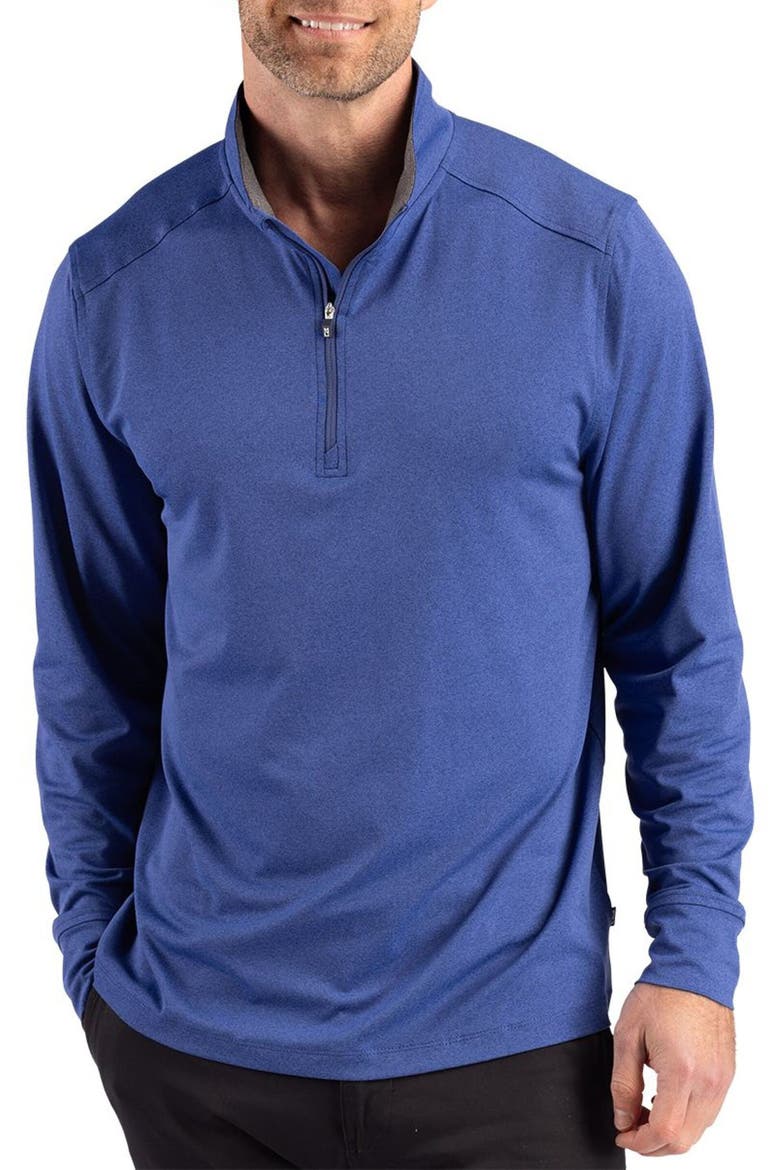 Forge Epic Confidence Performance Quarter Zip Pullover, Main, color, TOUR BLUE HEATHER