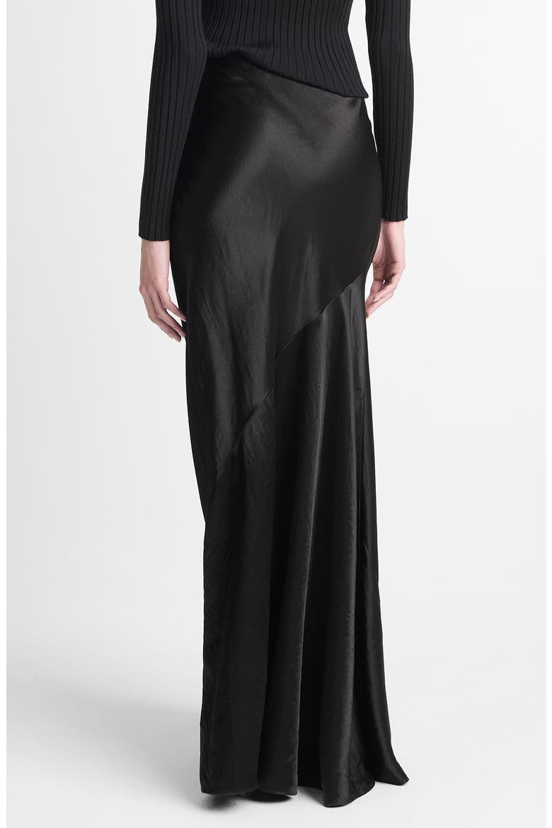 Satin Maxi Skirt, Alternate, color, BLACK