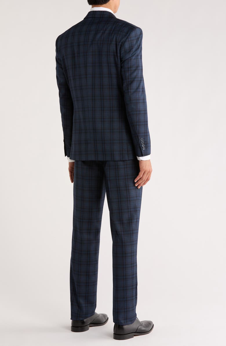 ZEGARIE Glen Plaid Stretch 3-Piece Suit, Alternate, color, Navy