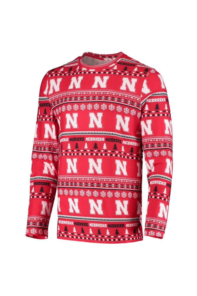 Men's Concepts Sport Scarlet Nebraska Huskers Ugly Sweater Knit Long Sleeve Top and Pant Set, Alternate, color, Scarlet