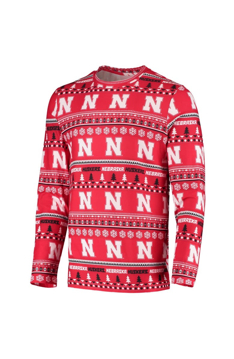 CONCEPTS SPORT Men's Concepts Sport Scarlet Nebraska Huskers Ugly Sweater Knit Long Sleeve Top and Pant Set, Alternate, color, Scarlet