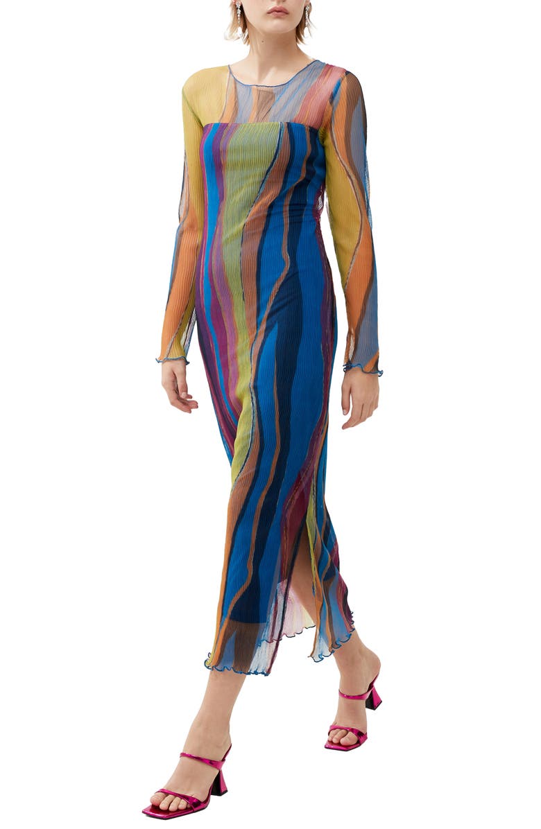 French Connection Saskia Eydie Long Sleeve Maxi Dress, Main, color,