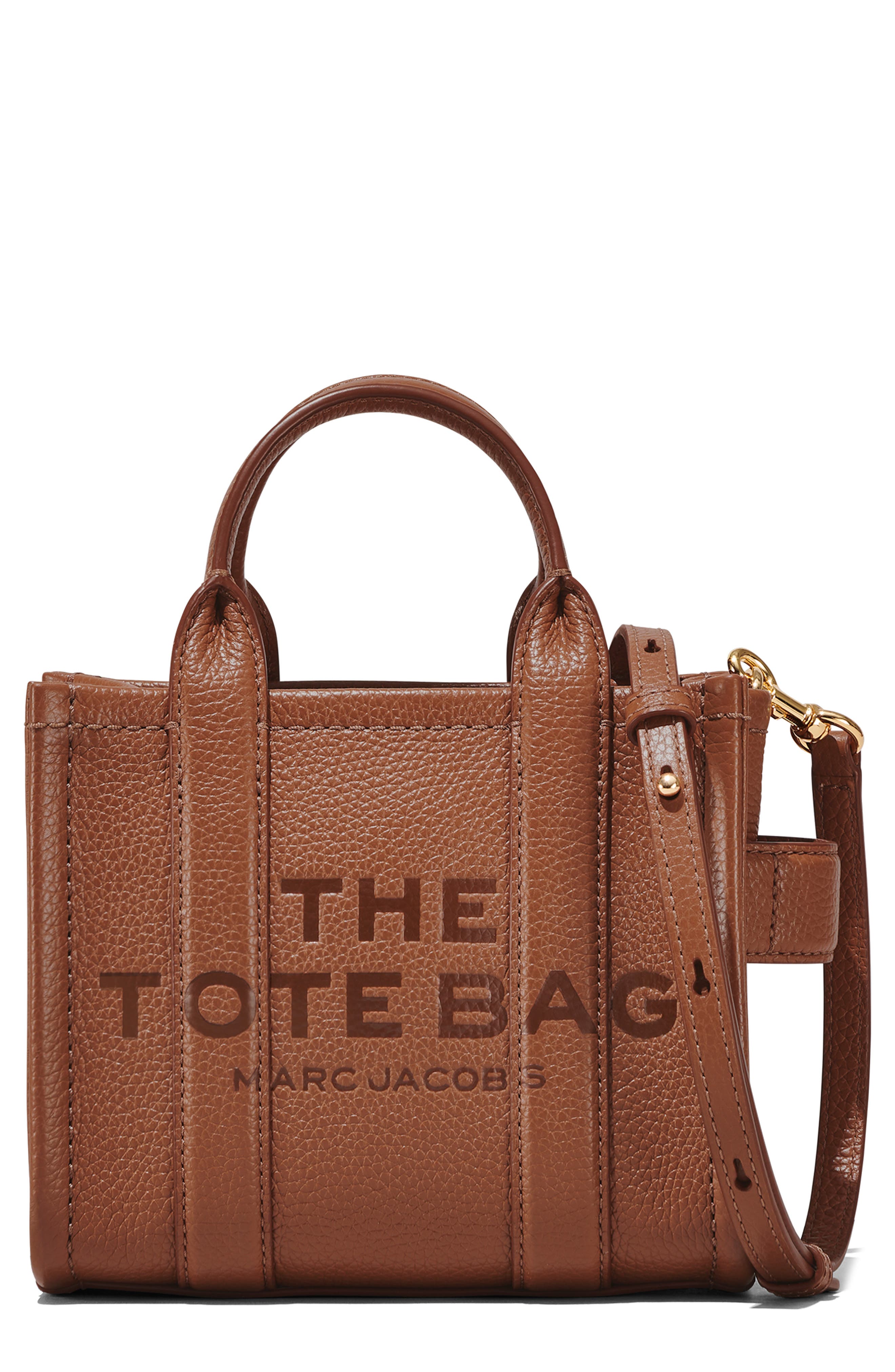 The Leather Crossbody Tote Bag, Main, color, ARGAN OIL