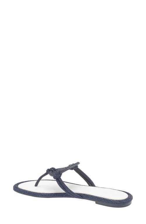 Tory Burch Miller Knotted Pavé Knotted Sandal In Perfect Navy/optic White