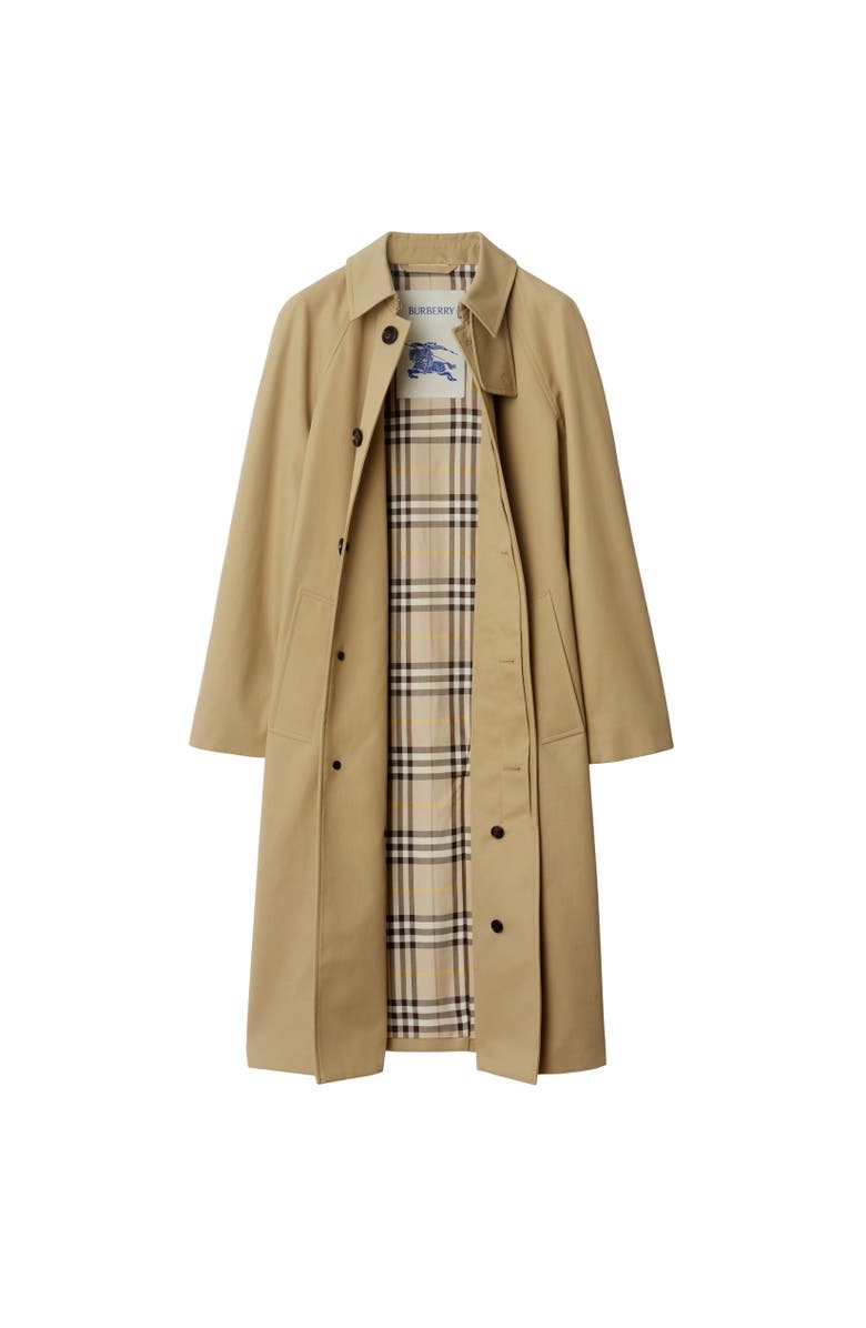 Burberry Long Cotton Twill Car Coat, Alternate, color, 