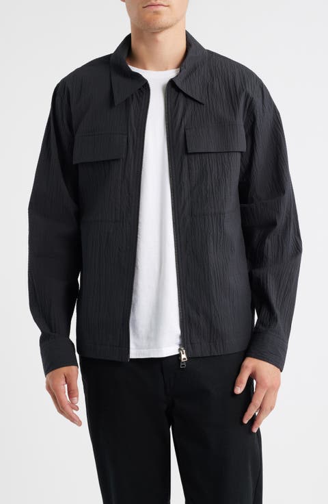 Alban 5721 Cotton Seersucker Zip-Up Shirt Jacket