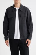 NN07 Alban 5721 Cotton Seersucker Zip-Up Shirt Jacket