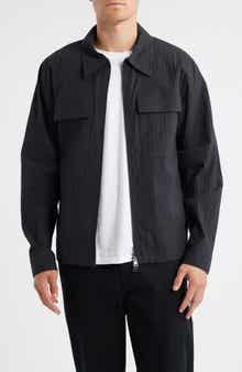 NN07 Alban 5721 Cotton Seersucker Zip-Up Shirt Jacket