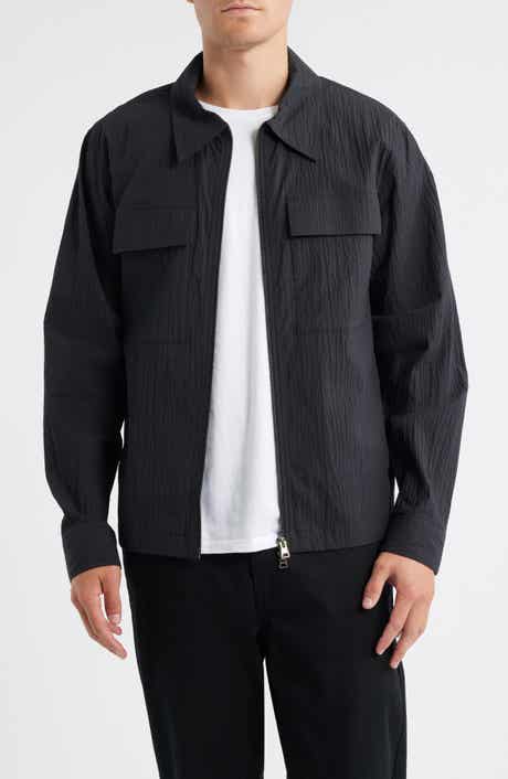 NN07 Alban 5721 Cotton Seersucker Zip-Up Shirt Jacket