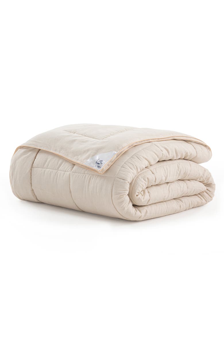 Brooks Brothers Linen Comforter, Alternate, color, Cream