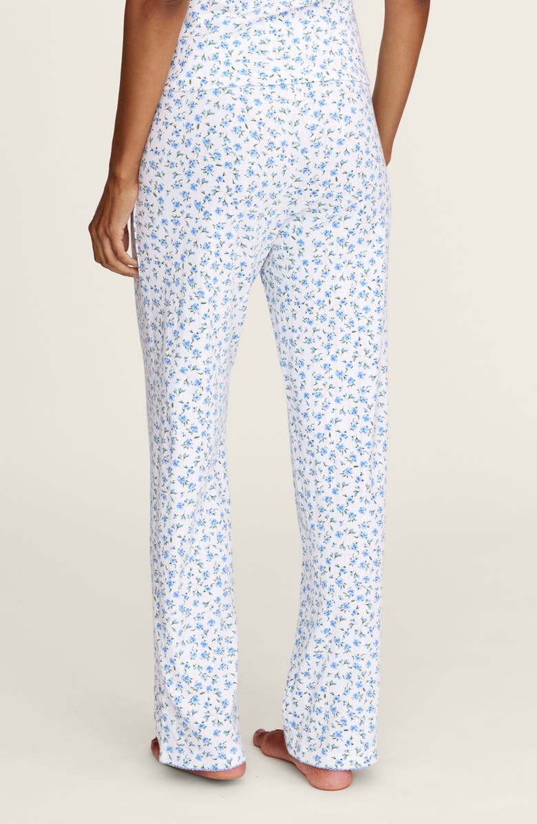 Petite Plume Pima Cotton Pointelle Pants, Alternate, color, Blue