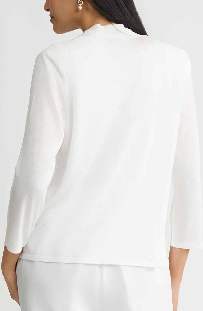 KASPER Self Edge Open Front Cardigan, Alternate, color, Lily White