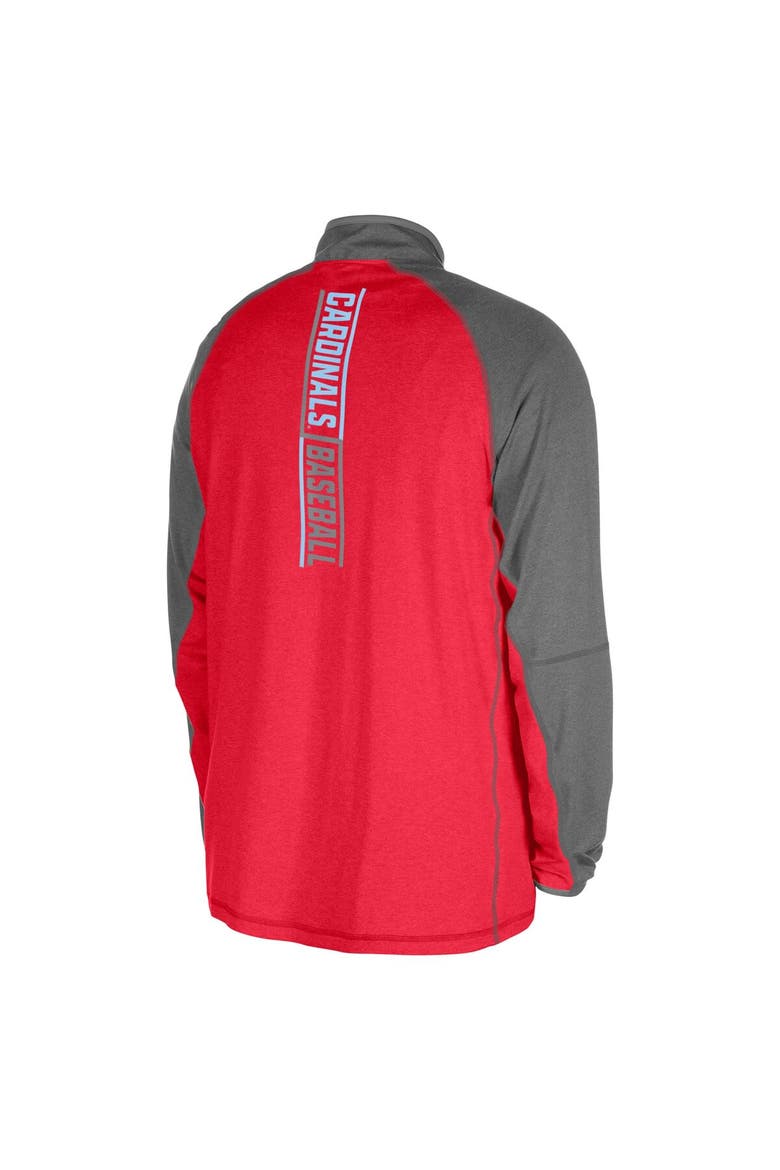 Men's New Era Red St. Louis Cardinals Father's Day Raglan Quarter-Zip Top, Alternate, color, Red