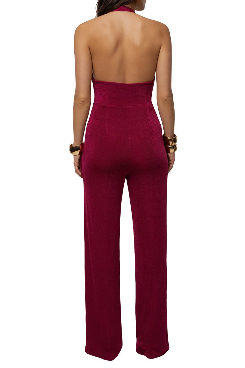 Rustic Charm Halter Jumpsuit, Alternate, color, Fuchsia