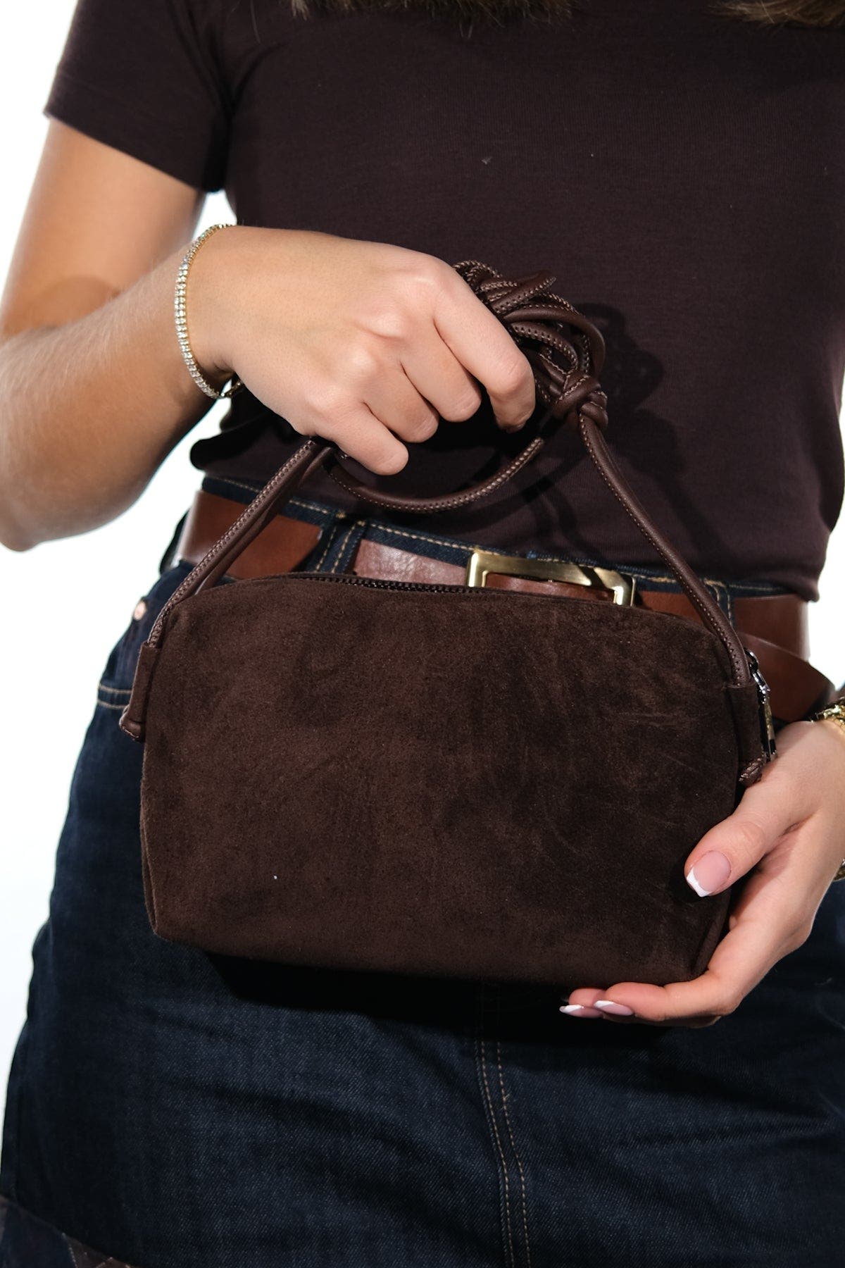 Forever & Always Shoes Selsey Crossbody Leather Bag, Alternate, color, Brown Suede
