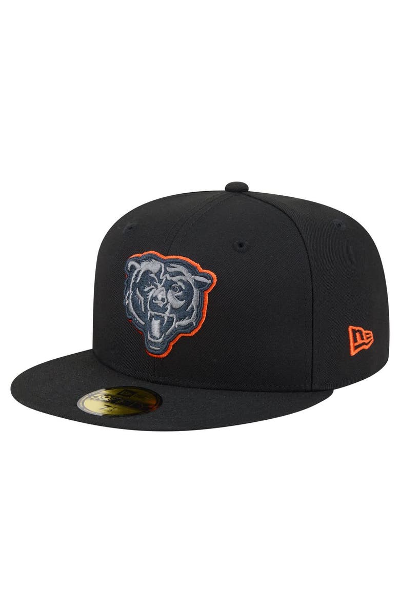 New Era Men's New Era  Black Chicago Bears Color Pop 59FIFTY Fitted Hat, Main, color, Black
