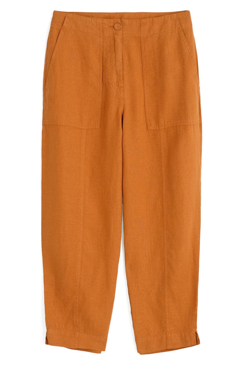 Saltings Cropped Linen Pants, Alternate, color, CUMIN