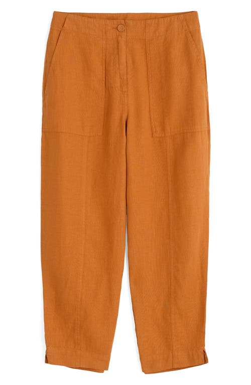 Seasalt Cornwall Saltings Cropped Linen Pants In Cumin