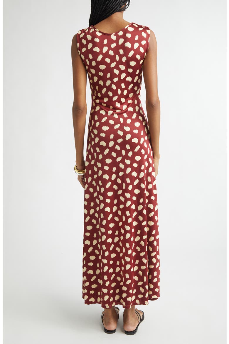 Horizonte Mistico Reversible Print Jersey Maxi Dress, Alternate, color, CHERRY / ECRU