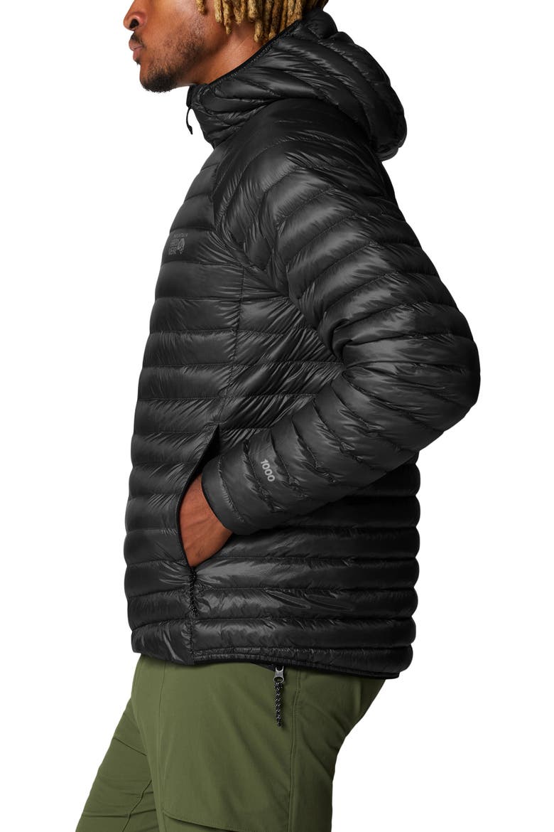 Ghost Whisperer Hooded Packable 1000 Fill Power Down Puffer Jacket, Alternate, color, BLACK