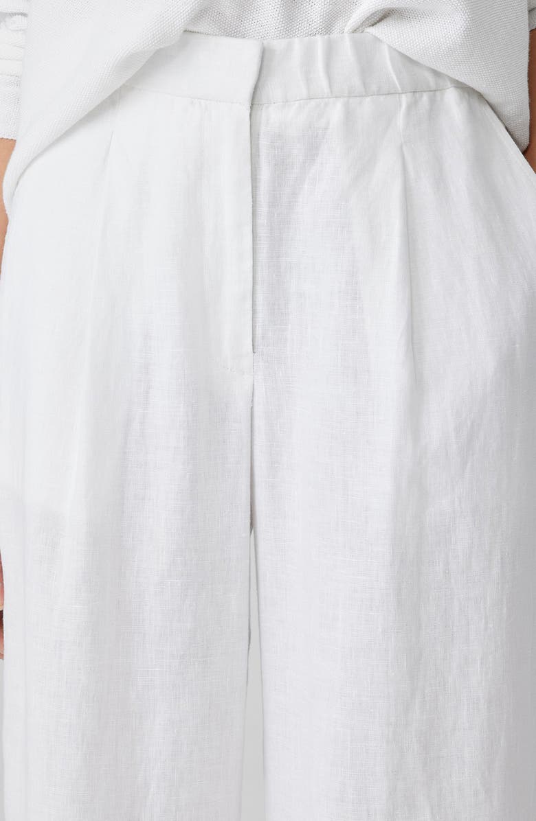 Pleated High Waist Organic Linen Wide Leg Pants