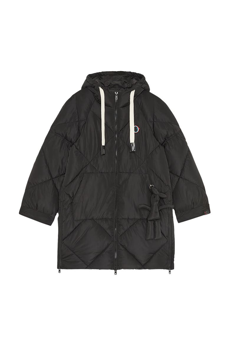 Midi Quilted Puffer Jacket, Alternate, color, Black