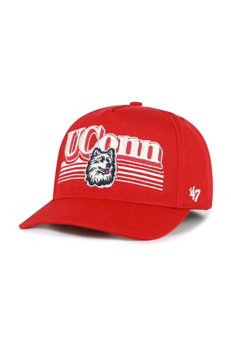 Men's '47  Red UConn Huskies Script Fade Hitch Adjustable Hat, Main, color, Red