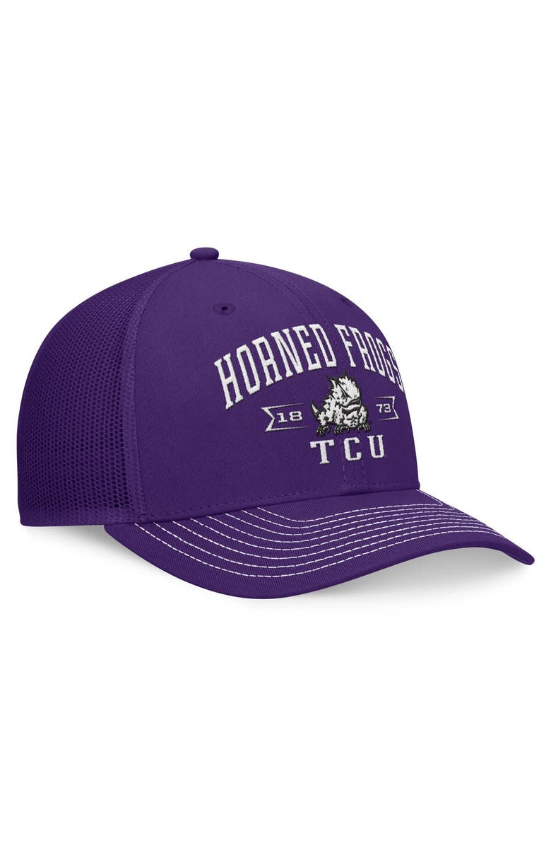 TOP OF THE WORLD Men's Top of the World Purple TCU Horned Frogs Carson Trucker Adjustable Hat, Alternate, color,